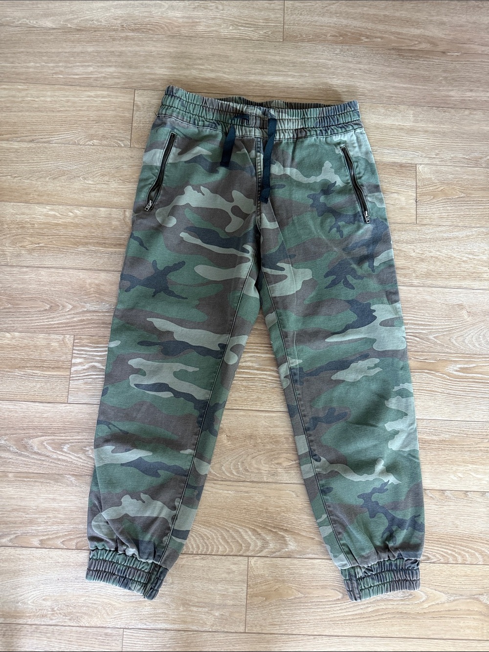 TNA women’s Camo Joggers in Green and Brown